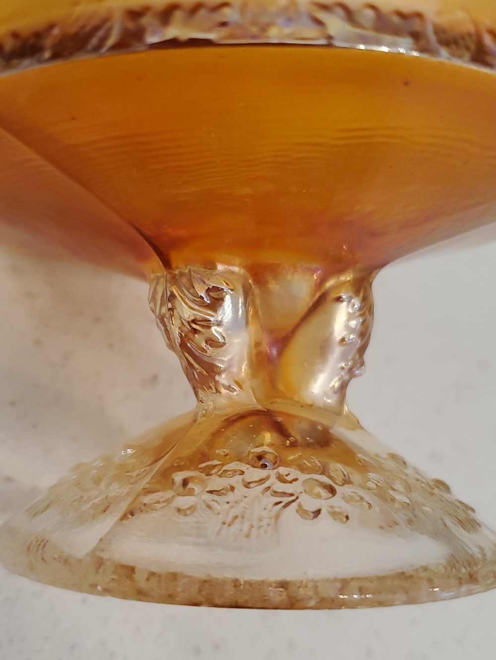 Fenton Orange Tree Marigold Carnival Glass Parfait or Bowl - Picture 4 of 8